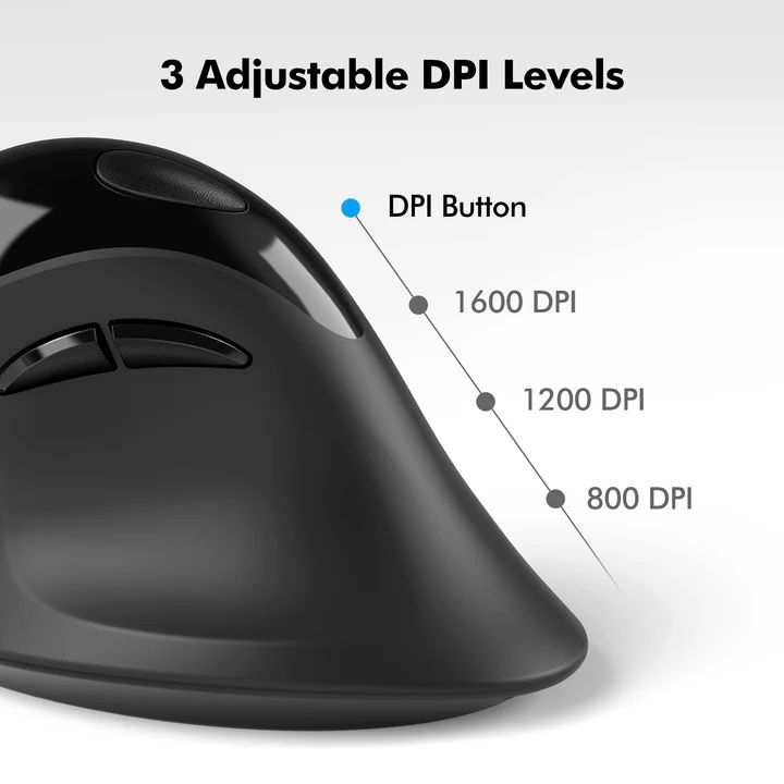Micropack MP-V03W USB-C USB-A Dual Receiver Vertical Wireless Mouse